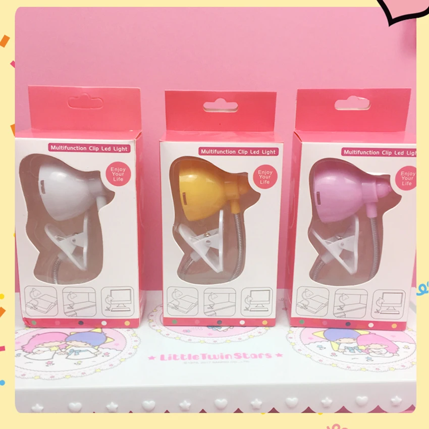 Mini Reading LED Light Clip-on Flexible Lamp Lampshade Type Portable Lighting Kids Bedroom Kawaii Night Lights