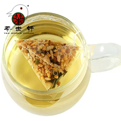 3g* 10 шт. коричневый рис зеленый чай Genmaicha Sencha с рисовой кожей Уход Маска DIY сырье чайный мешок для устранения темных кругов