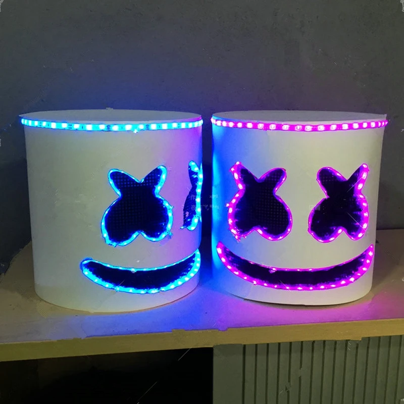 Маска Косплей LED светящийся Шлем Хэллоуин реквизит DJ маски для вечеринки