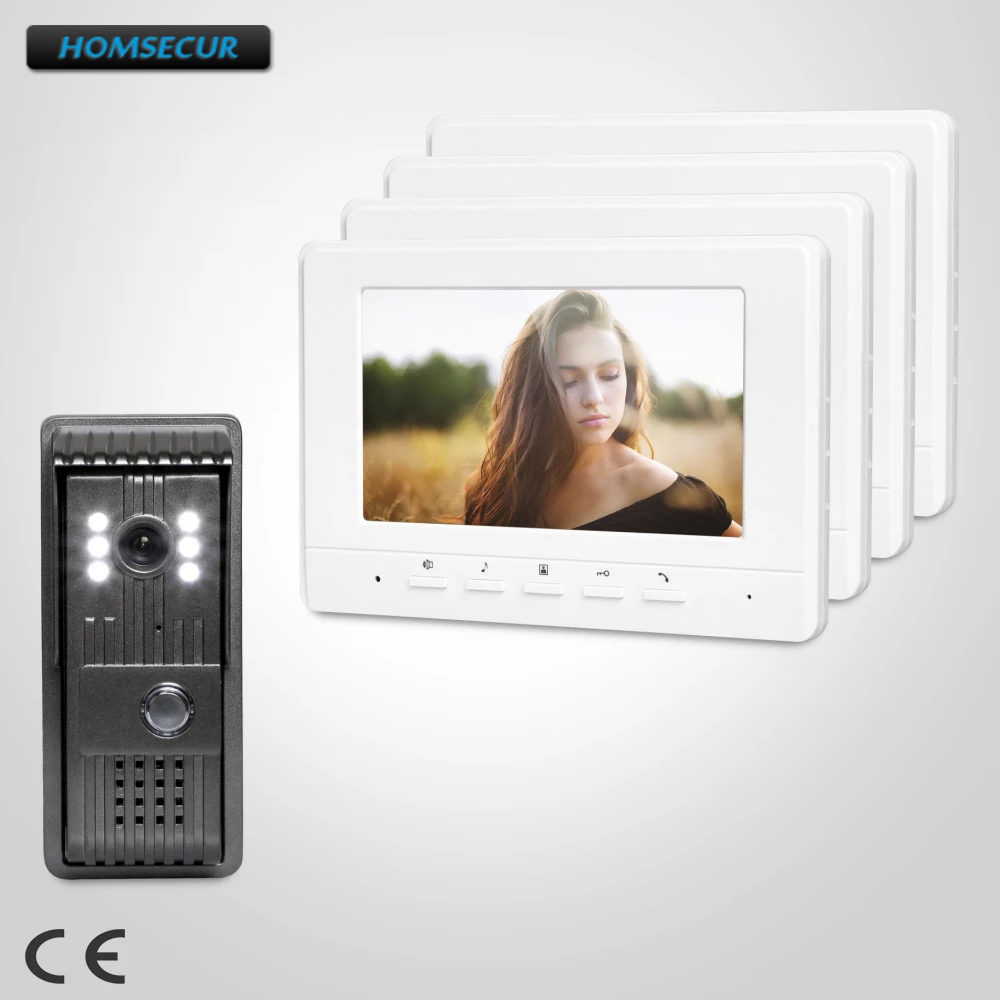 

HOMSECUR 7" Wired Video Door Entry Security Intercom with Mute Mode for Home Security XC003+XM707-W
