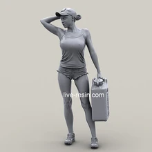 1/35 девочка Райдер с топливной канистрой в бейсбольной кепке