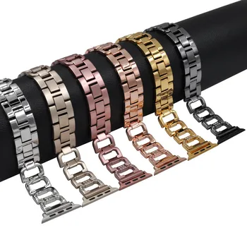 

New Watchband for Apple Watch Accessories Bands 38/42mm Rhinestones Stainless Steel Bracelet Strap For iwatch with Connectors