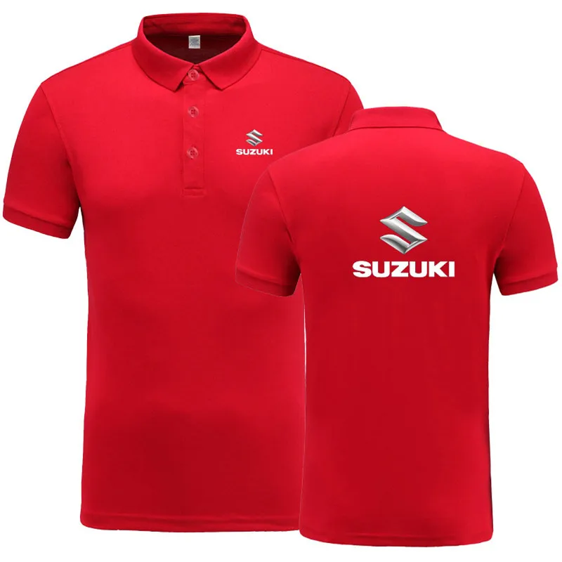 

New Summer Short-sleeve Polo Homme High Quality Cotton Fashion Suzuki logo Print Polo Shirt Casual Business Camisa Polo