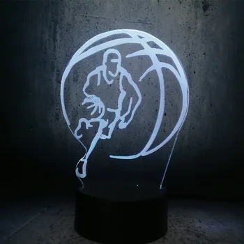 

Night light LED Bastketball 3D Flash USB Base Bedroom Sleep Light Drible boy sport fans gift Kid Christmas Gift Desk Light lava
