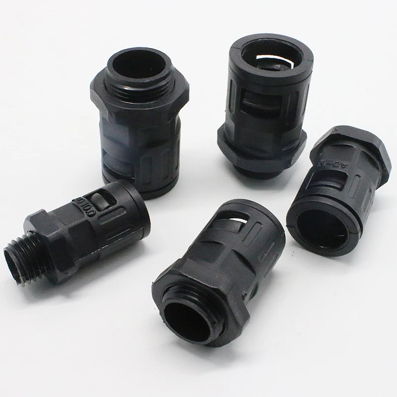 10pcs End Fittings For PP Corrugated Pipe - AD28.5 M25 Size, Nylon Joints For Bellows Hose Termination
