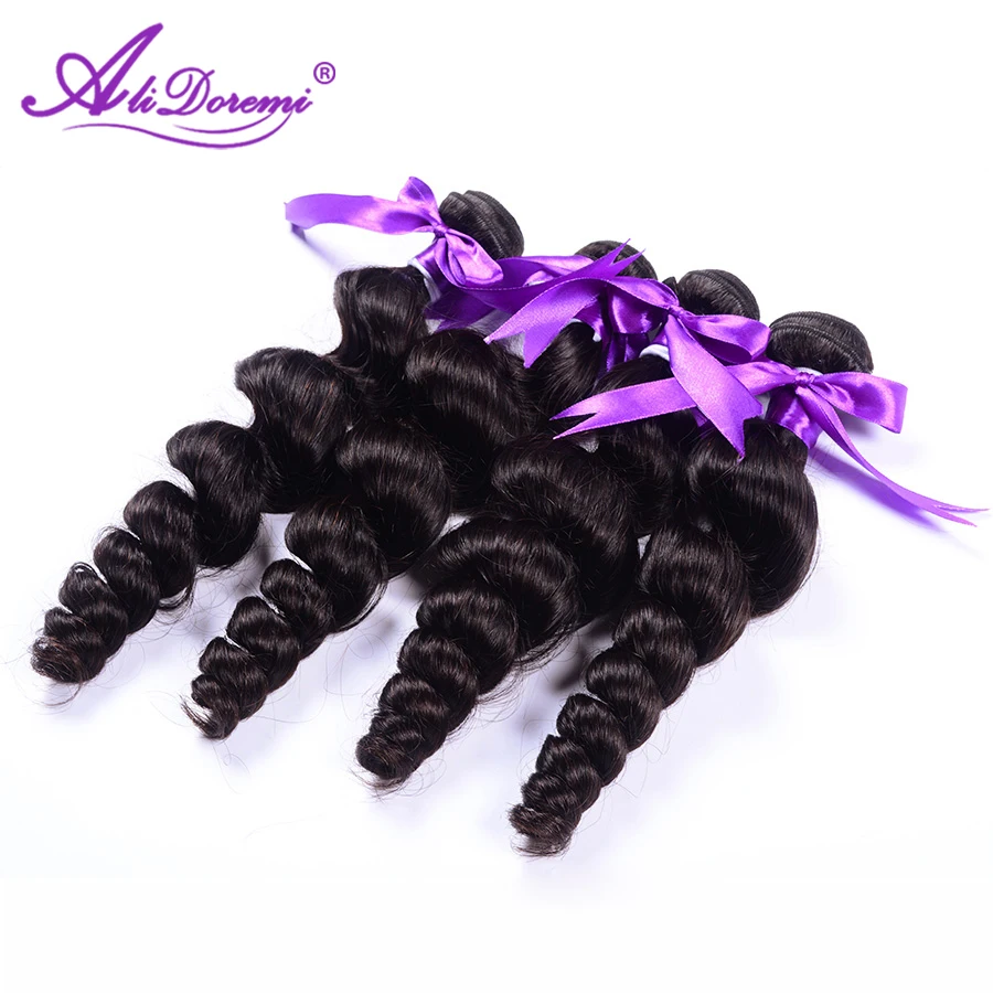 

Alidoremi Peruvian Loose Wave 100% Human Hair Bundles Natural Color Non-Remy Hair Free Shipping