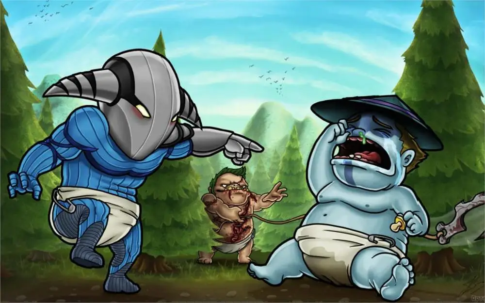 Игра dota 2 герои chibiki 4 Размеры Шелковые Ткани Холст Печати Плакатов | Дом и сад