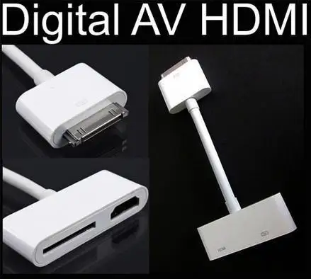 Digital AV HDTV Adapter 30 Pin Dock Connector to HDMI for iPad 2//3 iPhone 4S