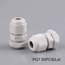 50 шт./лот PG7 3-6,5 мм PA нейлон водонепроницаемый кабельный ввод