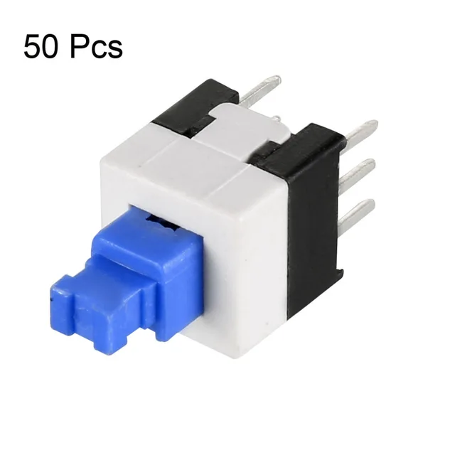 Uxcell 50PCS 7x7x12.5mm Switches PCB DIP Mounting Tact Tactile Push Button Switch Self Lock