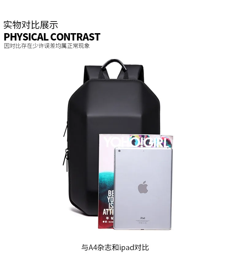 Men Business Travel Laptop Backpack ABS Hard Shell Alien Casual Computer School Backpacks Daypack (6)