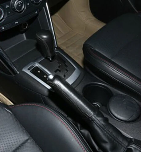 

Leather AT Gear Shift Knob Cover & Handbrake Cover DIY Trim For Mazda CX-5 CX5 2012 2013 2014