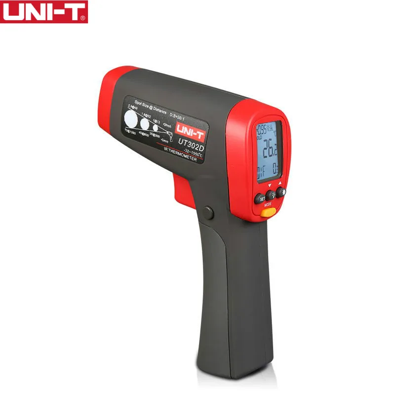 

UNI-T UT302D Infrared Thermometer -26F~1922F 20:1 Digital Display Meter MAX MIN AVG DIFF Measurement Non-contact Fast Test