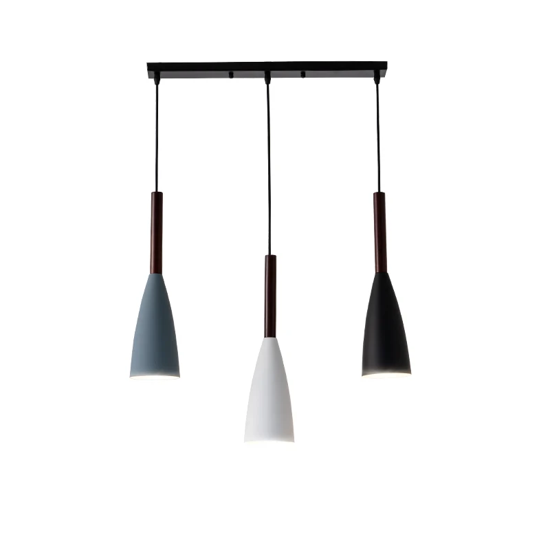 

Designer Nordic simple iron Pendant Lights led hang lamp Colorful Aluminum fixture Kitchen Island bar hotel home decor E27