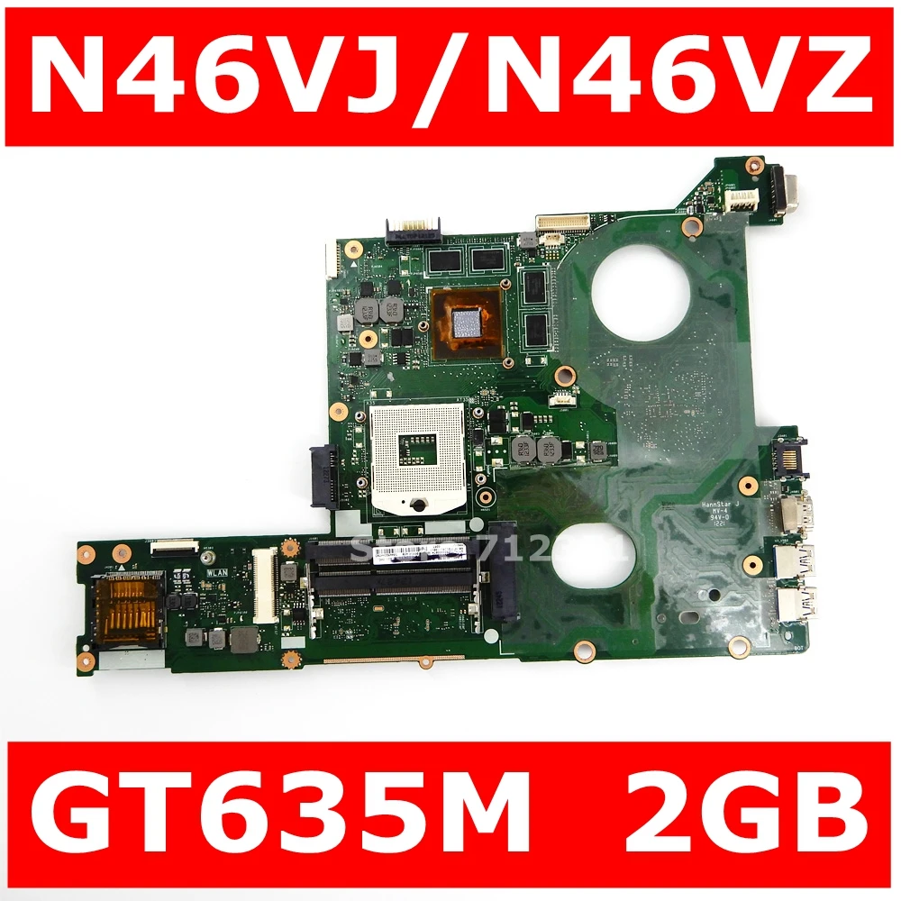 

N46VJ GT635M 2G Mainboard REV 2.3 For ASUS N46V N46VJ N46VM N46VZ N46VB Laptop Motherboard USB 3.0 100% Tested