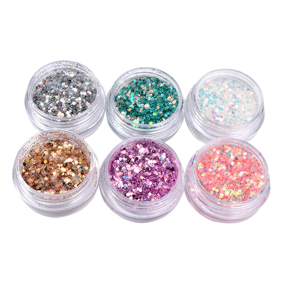 

ETEREAUTY Nail Glitter Sequins Iridescent Flakes Ultra-thin Tips Colorful Mixed Paillette Face Body Hair Nail Art