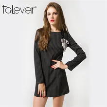 2017 Striped Office Dress Elegant Clothes For Women s Summer Dress Long Sleeve Evening Sexy Bodycon