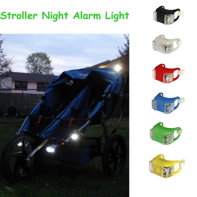 2PCS Baby Stroller Night Light Waterproof Silicone Caution lamp Outdoor Security Safety Alert LED Flash remind Caution Lamp baby stroller accessories baby bottle rack	