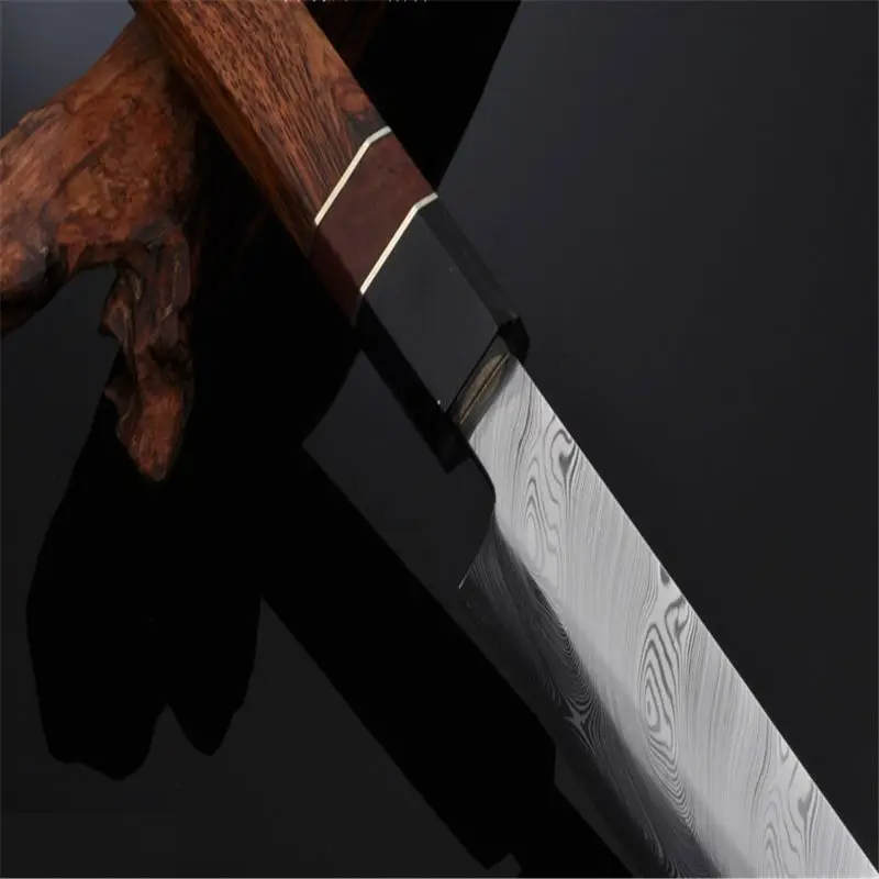 300mm Top grade Sashimi Knife Swedish Powder Damascus Steel RWL34 nature wood handle kitchen knives Japan Sushi knife 1