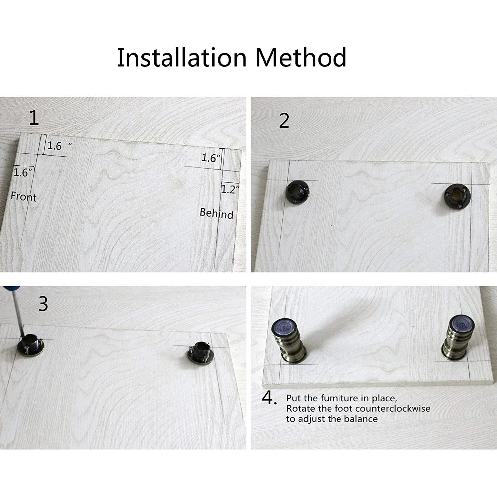 4 шт 4 "-4 2/5" для мебели из сплава алюминия ножки сверхмощные с прозрачным резиновым ковриком регулируемая высота ретро бронза