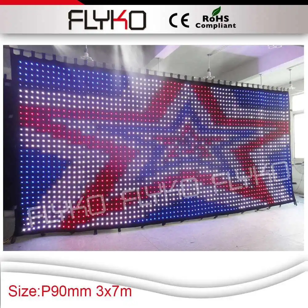 

Free shipping LED Video Curtain Star Cloth P9cm RGB DJ Party Backdrop