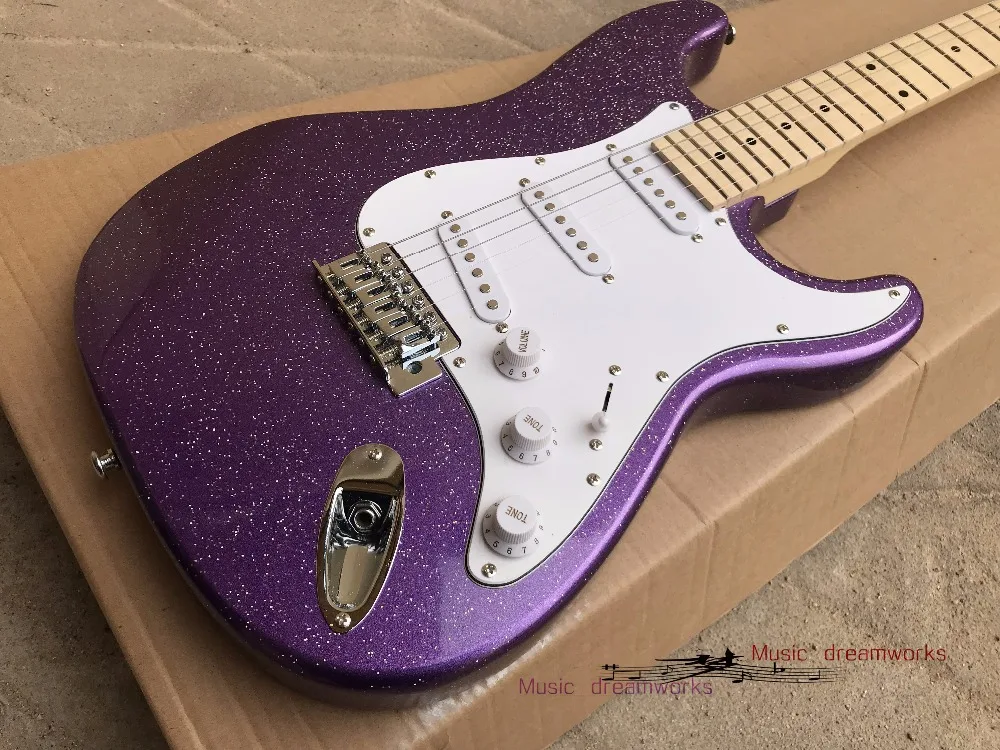 Китай OEM firehawk Custom Shop ST электрогитара блестящий металл фиолетовый. Ольхи гитары