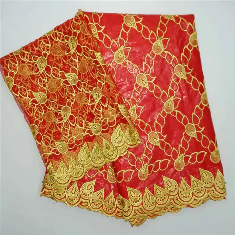 

African fabric Bazin riche fabric tissu cotton embroidered Bazin riche with tulle lace set African lace fabric KY091466