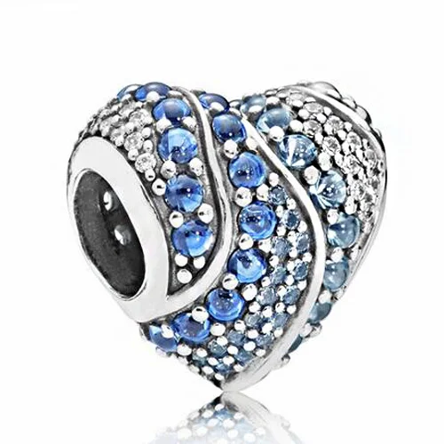 

Maxi Simple Style Alternate Blue Green Color Love Hearts Crystal Charms Beads Fit Pandora Bracelets Necklaces for Women DIY Gift