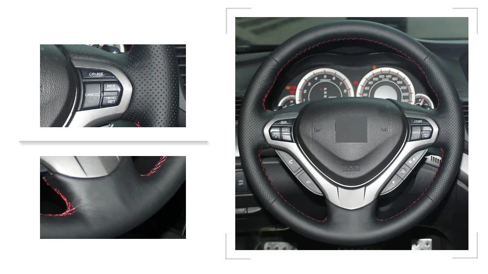Черный PU искусственная кожа DIY рулевого колеса автомобиля Обложка для Honda Spirior OId Accord