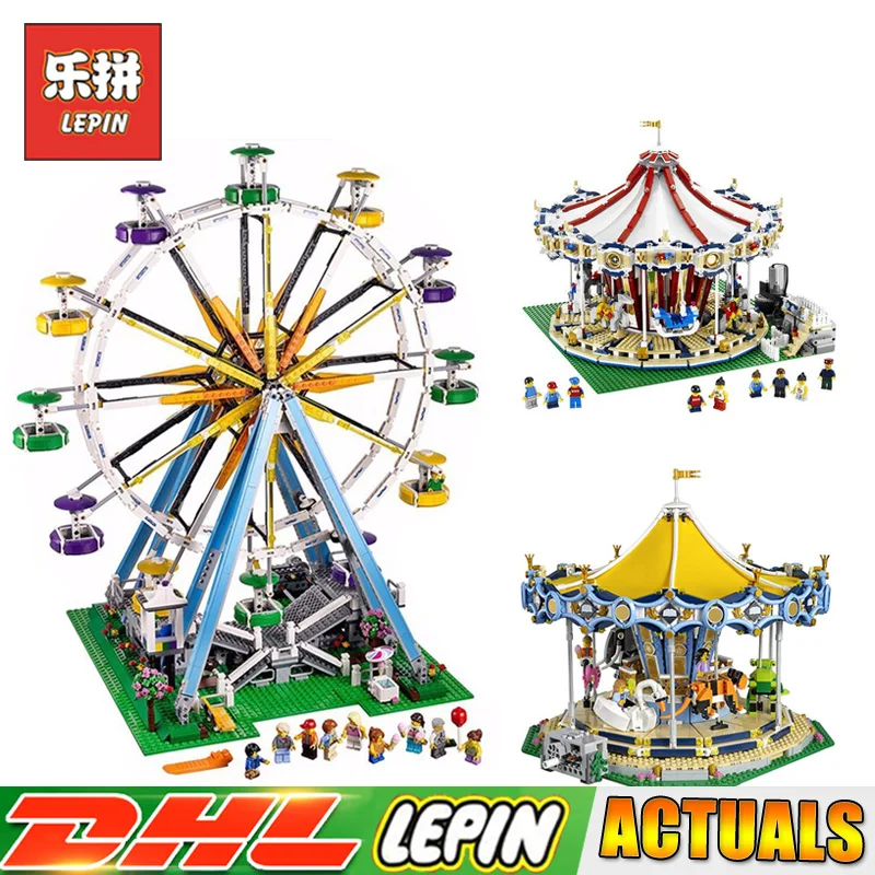 

LEPIN 1502 City Expert Ferris Wheel 15013 City Street Carousel 15036 Carousel Blocks Compatible LegoINGlys 10247 10196 10257