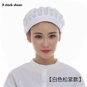 

IF hot sale Cloth hat chef hat female kitchen health work hats canteen restaurant food bakery baking breathable