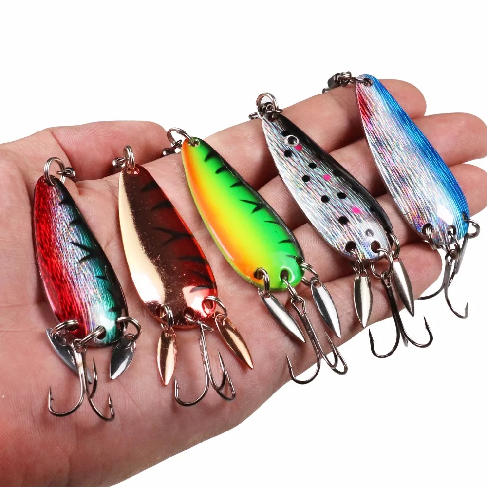 5Pcs/Set 13.9g 56mm Fishing Spoon Lures Trout Pike Salmon Walleye Tail Clicker Metal Fishing Spoon Lures Bass Fishing Tackle 5Pcs/Set 13.9g 56mm Fishing Spoon Lures Trout Pike Salmon Walleye Tail Clicker Metal Fishing Spoon Lures Bass Fishing Tackle