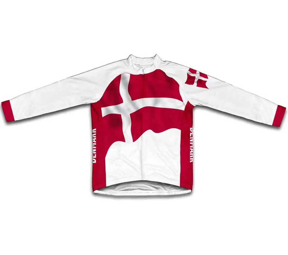 Denmark Flag Флаг Дании зимний термо велосипедный Джерси Зимняя одежда для велоспорта Ropa ciclismo Майо Для мужчин - Цвет: Denmark Flag