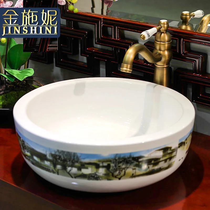 

Gold counter basin circle bowls bathroom wash basin art basin bathroom wash basin