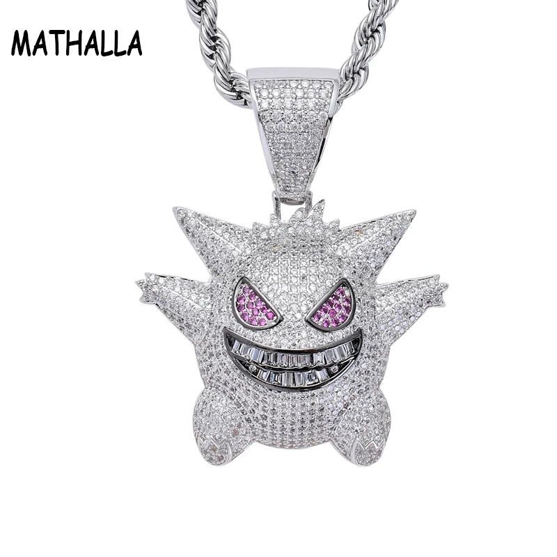 Anime Gengar AAA+Cubic Zircon Hiphop Pendants&Necklaces Cosplay Cool