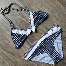 На возраст 8–16 лет рубашка в клетку; бикини с рисунком Детские комплекты из двух предметов, купальник, детские купальники топ с бретелькой через шею, купальник, костюм для девочек крупного телосложения