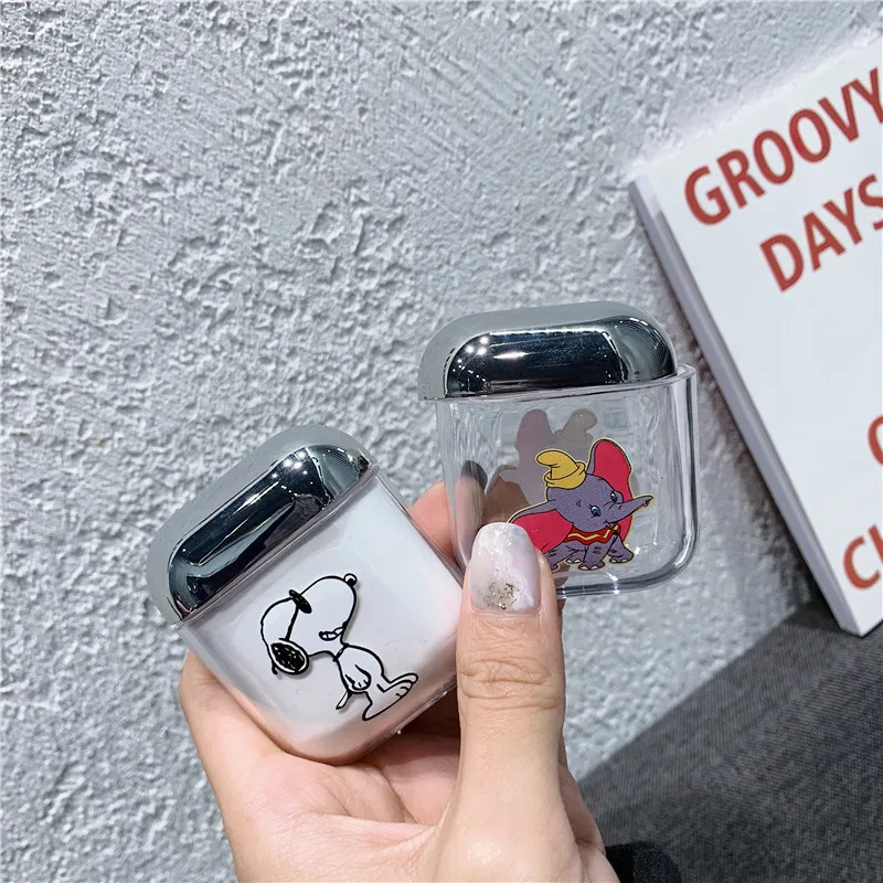 

Cute For Airpods PC Hard Case Cartoon Transparent Cear Airpods Case Off White Bag Earphone Pouch i60 i80 For Airpod Accessoire