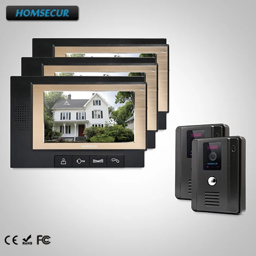 

HOMSECUR 7" Wired Hands-free Video Door Phone Intercom System+Dual-way Intercom TC011-B + TM702-B