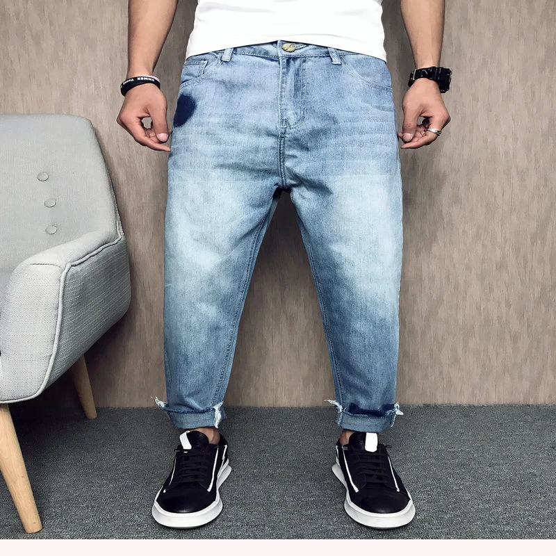 Tsingyi, японский стиль, старые, контрастные цвета, джинсы, мужские, потертые, стираются, синие, шаровары, мужские, мужские, s, джинсы размера плюс 28-42