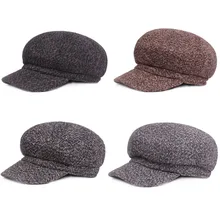 Мужская зимняя теплая Кепка Newsboy Gatsby, повседневная одноцветная Кепка, берет для вождения, CSHAT0321
