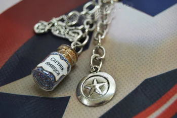 

12pcs/lot Captain America Necklace Motorcycle Charms Avenger Marvel captain America Man Gift necklace
