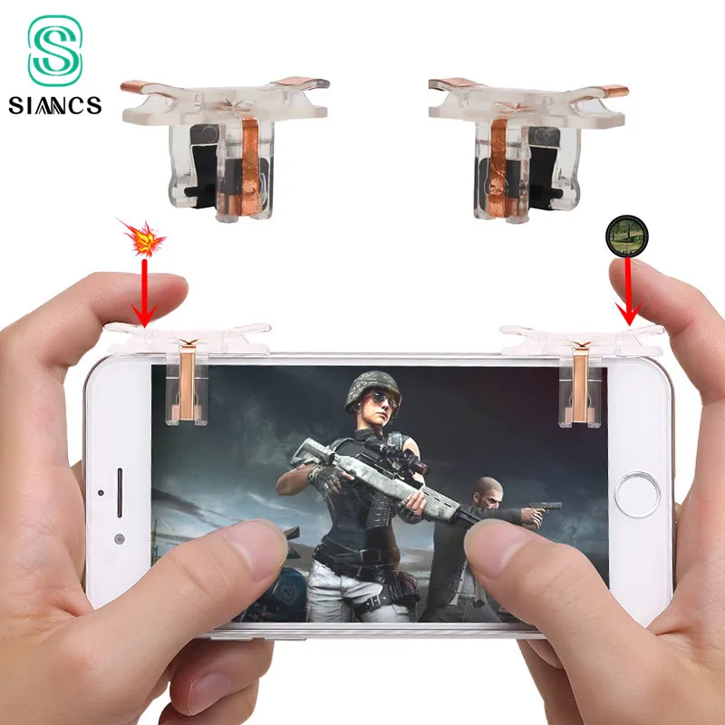 US $2.72 30% OFF|1Pair T10 Fire Button Gamepad Trigger Mobile Game Aim Key  Shooter Controller for PUBG Knives out Rules of Survivle -in Gamepads from  ... - 
