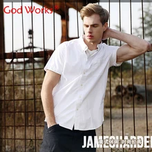 Мужская белая рубашка с коротким рукавом мужские модные рубашки Весна Лето короткий рукав s повседневные однотонные мужские повседневные хлопковые рубашки