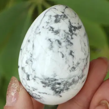 

Natural white turquoise crystal egg mineral rock heal Gemstone