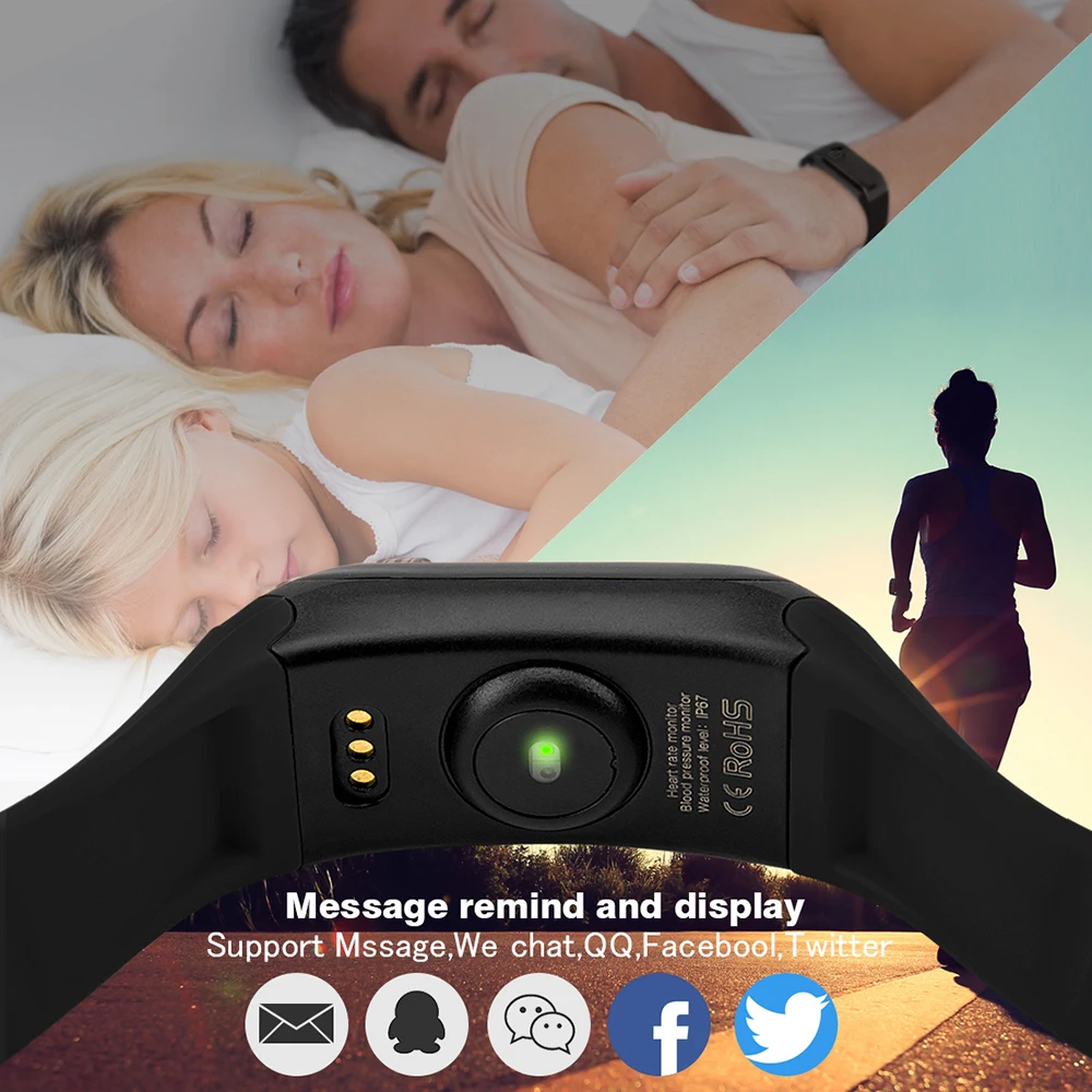 Wearpai F1 الرياضة الصحة سوار ذكي الفرقة معدل ضربات القلب جهاز تعقب للياقة البدنية مع مراقبة ضغط الدم