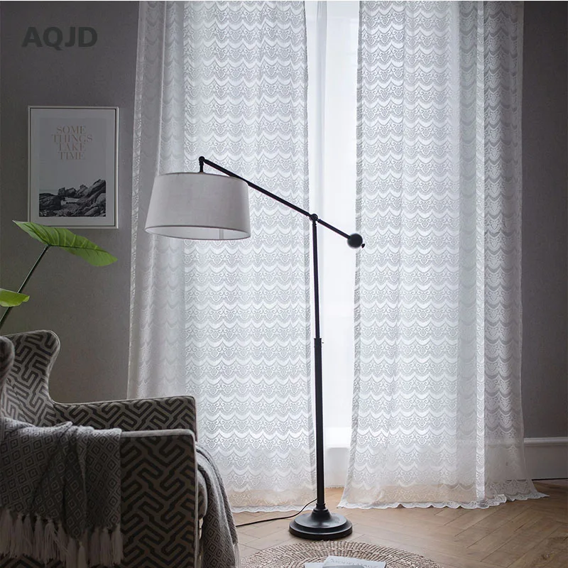 White All match Cotton Stripe Windows Sheer Panels ... on {keyword}