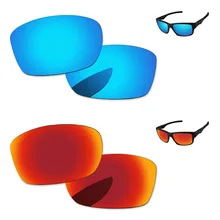 Огонь красный и голубой лед 2 пары зеркальные поляризованные Сменные линзы для Юпитера квадратные солнечные очки Рамка UVA и UVB Защита