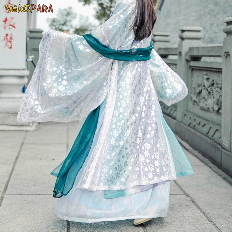 Moonrise Changge-красивое женское платье Hanfu Ruqun в китайском традиционном стиле, винтажное Пышное Платье, комплект из 5 предметов, сказочное платье Kei