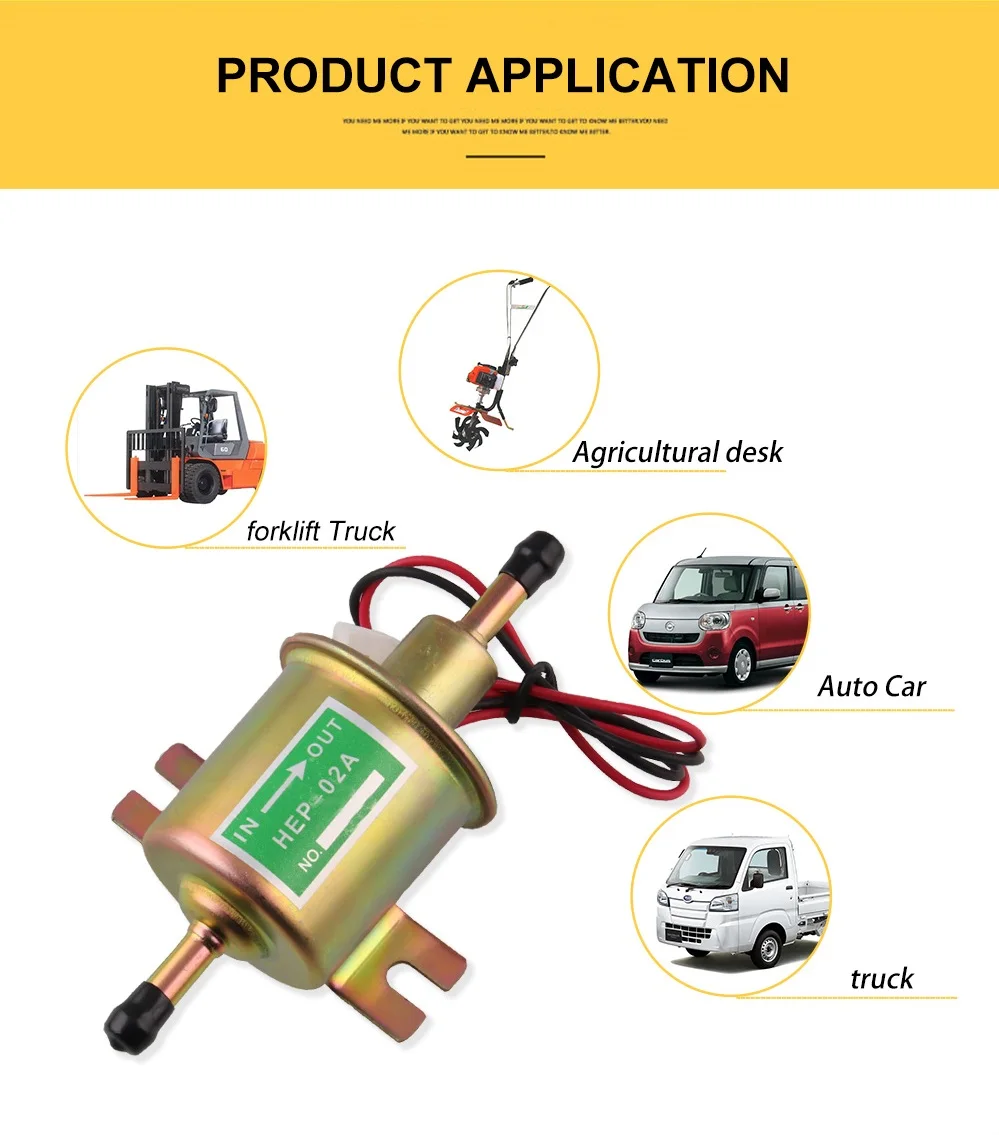 Электрический бензиновый насос, болт низкого давления, крепежная проволока, дизельный бензиновый HEP-02A, металлический Электрический топливный насос 12 В 8 мм