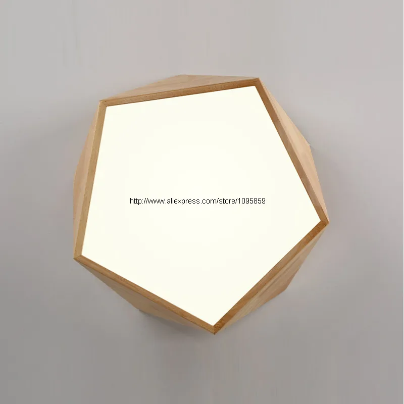

SETTEMBRE Modern Ceiling Lamps Polyhedron LED Ceiling Lights Bedroom Living Room Wood Ceiling Fixtures Light Dimming RC D 42CM